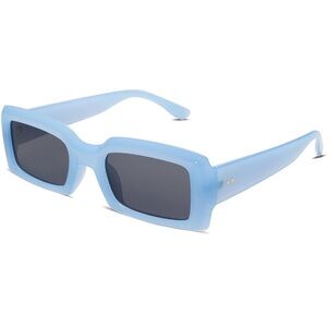 Trendy Blue Rectangular Sunglasses